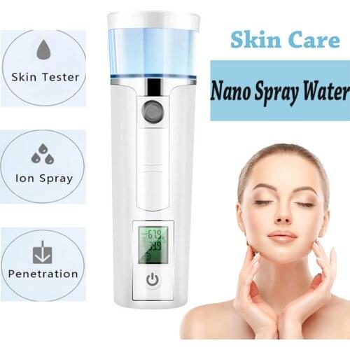 Mini Nano Mister Facial Steamer Nebulizer Face Spray Spa Skin Moisturizing 3In1 Mist Sprayer Humidifier Skin Moisture Tester