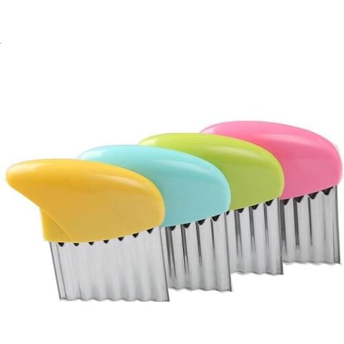 Multi-purpose French fries cutter Stainless steel + PP handle wave potatoes knife Creative vegetable shredder LX1662