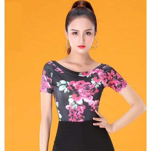 Fashion Ballroom Modern O-neck Sexy Latin Dance Clothes Top for Female/women/girl/lady,Short-sleeve Perfessional Costume YT0601