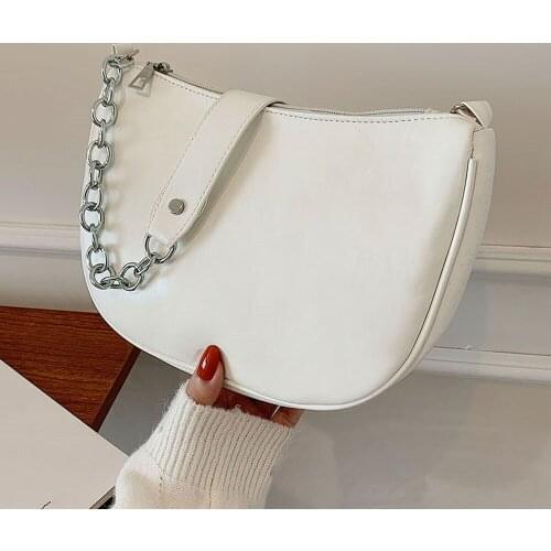 Fashion Design Hobo Underarm Handbags for Women Simple Soft Leather Shoulder Bags Trend Female Messenger Bag Ladies Chain Clutch