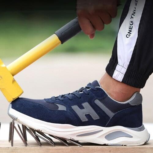 Indestructible Safety Shoes Mens Work Shoes With Steel Toe Cap Anti-piercing Safety Boots For Men Work Sneakers Male Work Boots