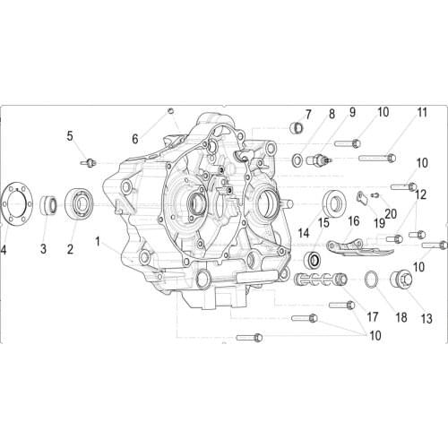 Engine crankcase page of Benelli TNT135 TNT125