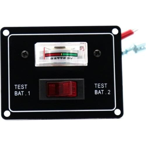DC12V 10A Dual Battery Voltage Test Panel Battery Condition Testwith Rocker Switch for RV Boat Caravan Marine car accessories