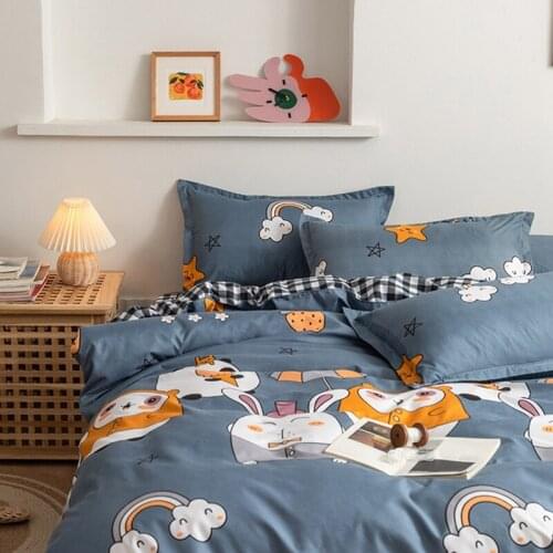 Cartoon Animals 220x240 Duvet Cover Pillowcase 3pcs ,135x200 Child Quilt Cover,Gray Single Double Queen King Size Bedding Set