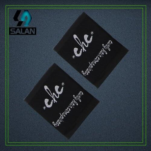 Custom loop fold clothing labels for clothes fabric sewing tags bids customized OEM washable damask woven labels for brand