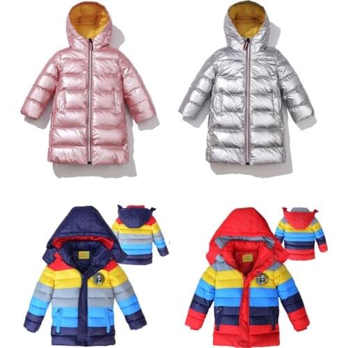 Children Jackets Boys Stripe Winter Down Coat 2020 Baby Winter Coat Kids warm outerwear Hooded Coat for 2-14T Children Clothes