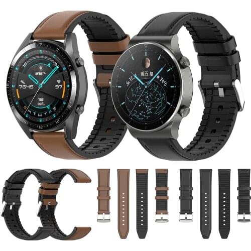 Leather silicone strap For Huawei watch GT 2 Pro Band watchband For Huawei GT2 46mm 42mm/HONOR Magic Watch 2/ES Bracelet ремешок