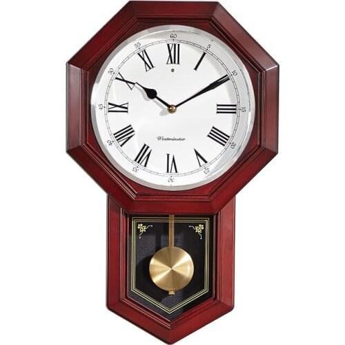 Luxury Antique Wall Clock Pendulum Retro Simple Wall Clock Mute Wooden Roman Number Horloge Murale Wall Watches Home Decor EB5WC