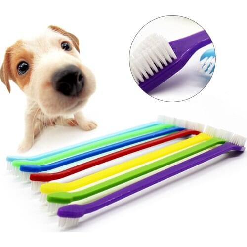 Pet Cat Dog Tooth Finger Brush Care For Pet Toothbrush 17CM Plastic Cat Toothbrushes Pet Accessories Plastic Handle Hair