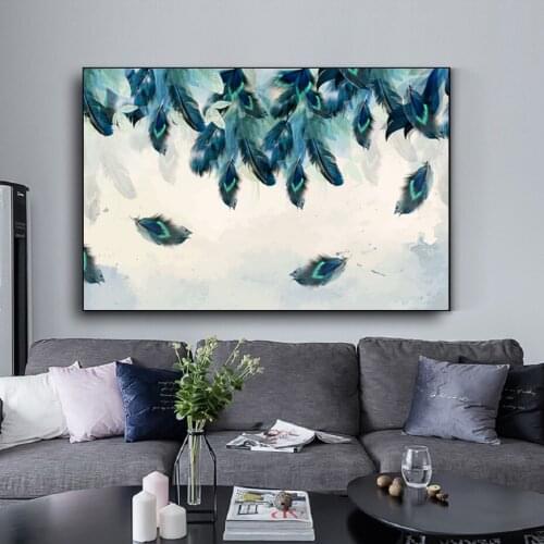 Nordic Minimalism Modern Abstract Painting Color Feather Small Fresh Wall Art Banner Canvas Poster Bedroom Living Room Home Deco