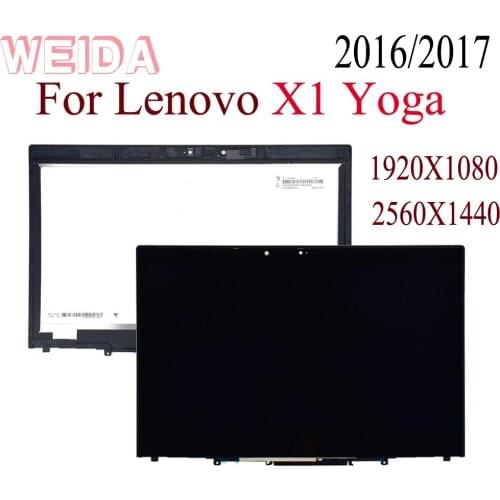 WEIDA LCD Replacment 14" For lenovo Thinkpad X1 YOGA LCD Display Touch Screen Assembly Frame With Board X1 YOGA 2016/2017