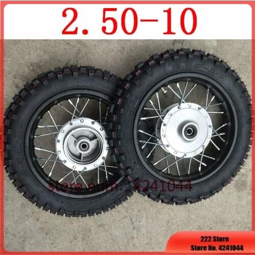 10 inch Steel Rims 28 holes with Drum Brake hub for SMALL dirt pit bike 2.50-10" Motorcycle Wheels Front Rims Tire
