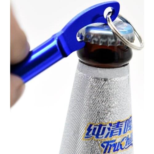 TEMLUM 2PCS Portable key chain aluminum alloy whistle dual-use whistle with bottle opener lifesaving whistle Openers for gifts