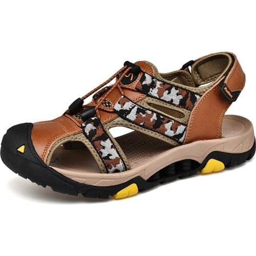 Comfort leather sneaker sandalias mens s samool walking mens shoe large male de praia sandalhas plage beach sandalia men 2018