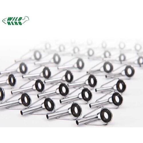 Wildhero 80 Pcs Stainless Steel 1.5-3.5mm Eyes Ring Set Raft Fishing Rod Guide Tips Set Repair Kit Set Accessories guide ring