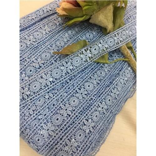 Blue water soluble flower skirt, lace dress, width of about 2.2 cm