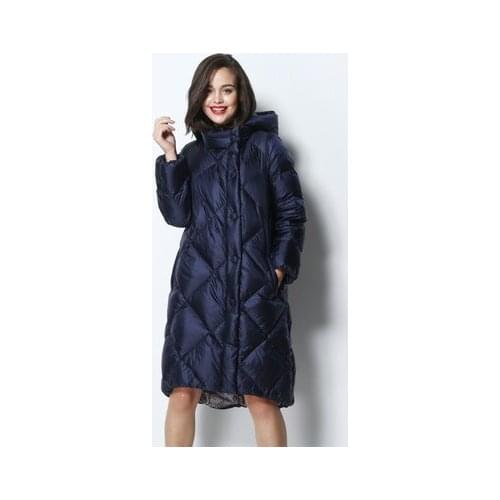 Brand Down Jackets Womens Down Jacket Winter 2020 irregular loose hooded medium long slim down Parka Outerwear lady Coats