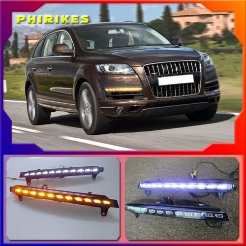 1 Set DRL For Audi Q7 2006 2007 2008 2009 Daylight Car LED DRL Daytime Running Lights Fog head Lamp cover