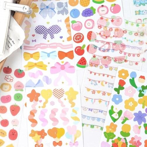1 Sheet Rainbow Carnival Colorful Decorative Sticker Home Album Phone Decoration