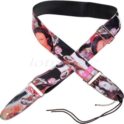 1Pcs Adjustable PU Guitar Strap For Acoustic Electric Guitar Soft Colorful