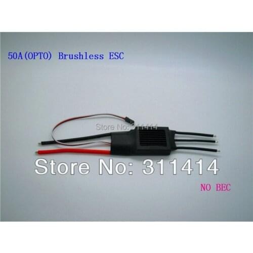 2pcs/lot 50A(OPTO) Brushless ESC W/O BEC RC Speed Controller For Brushless Motor RC Helicopter Airplane Aircraft + Free Shipping