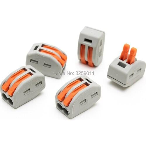 20PCS 28-12AWG Push Wire Connector Lever Terminal Block PCT-212 222-412 2 Pin Universal Connectors Terminals 400V 32A