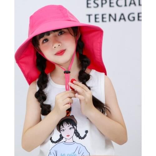 2021 Children Sun Hat Wide Brim Kids Bucket Cap Summer Beach Girls Travel Outdoor Boy Casual Fisherman Flap Hats