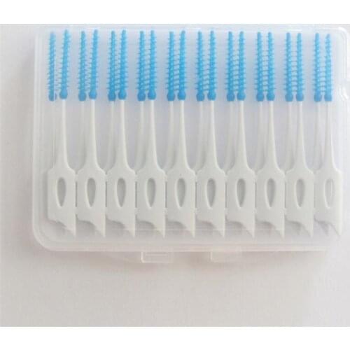 40pcs/box Interdental brush Orthodontic brush Cleaning Teeth Gaps Oral Care Soft silicone head Interdental brush Good for gums