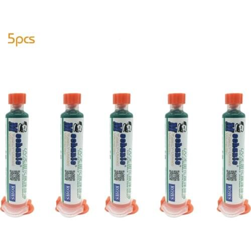 5pcs MECHANIC 10ML GREEN UV SOLDER MASK PCB BGA PAINT PREVENT CORROSIVE ARCING Soldering Paste Flux Cream Welding Fluxes Oil
