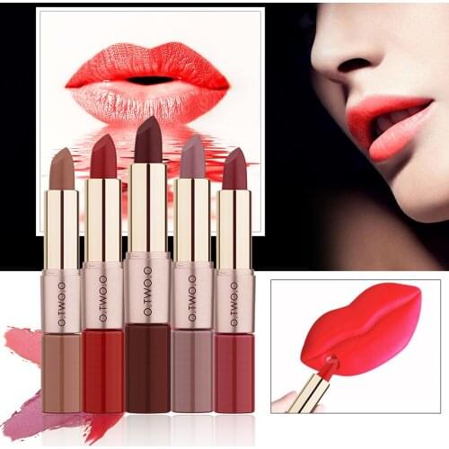 2 In 1 Velvety Lipstick Long Lasting Nonstick Cup Not Fade Makeup Cosmetics For Girl Women Lipstick Maquillaje