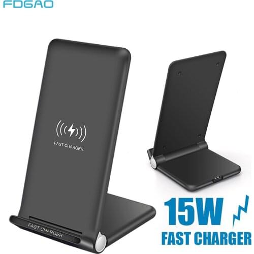 FDGAO 15W Fast Wireless Charger USB C 10W Foldable Qi Quick Charging Pad Stand for iPhone 11 XS XR X 8 Samsung S10 S9 Note 10 9
