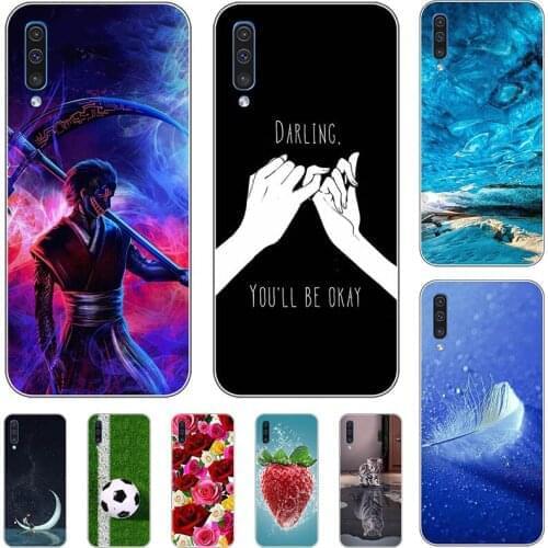 For Samsung Galaxy A50 A505 A50S A507 A30S A307 A30 A305 Case Cartoon Pattern Soft TPU Cover Coque Animal Flower Shell