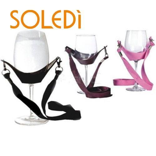 Black Portable Wine Yoke Lanyard Glass Holder Straps Black No1 MUM Gifts Present For Halloween Xmas party Bar supply Decor