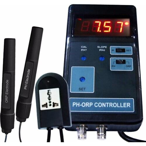 Digital 2-in-1 pH ORP mV CO2 Controller Meter Aquarium Fish Tank 0.00~14.00PH Range + Switched Socket 110V / 220V