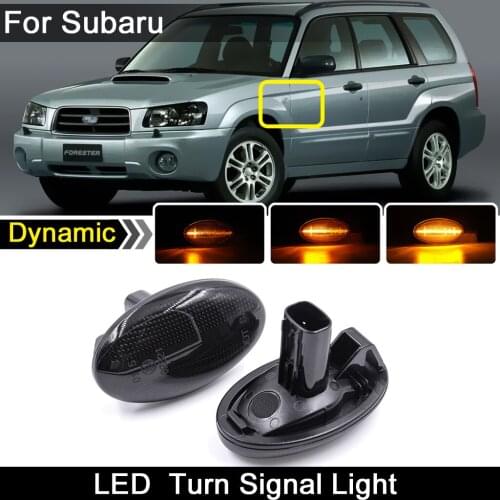 For Subaru Liberty 00-03 Forester 01-05 Impreza WRX STi 02-07 Smoked Lens LED Side Marker Light Dynamic Amber Turn Signal Lamp