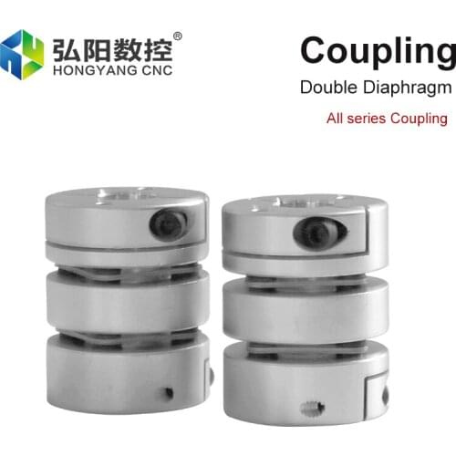 Aluminum Alloy Double Diaphragm Coupling Elastic Torsion Resistant Connector Ball Screw Stepper Servo Motor Encoder