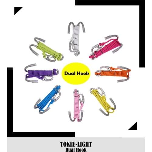 Scuba Diving Double Dual Stainless Steel Reef Drift Hook with Line and clips Hook for Current Dive Underwater