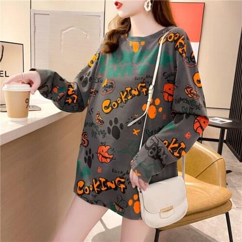 Harajuku oversized T shirt autumn Women t-shirt korean style kawaii letters graphic tee Long Sleeve woman tshirts goth y2k tops