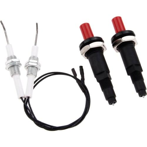 2kits Piezo Spark Ignition Set Push Button Spark Ignition Kit Generator Piezo Gas Pilot Ignitor With Thread M10x1 fits Oven Gas