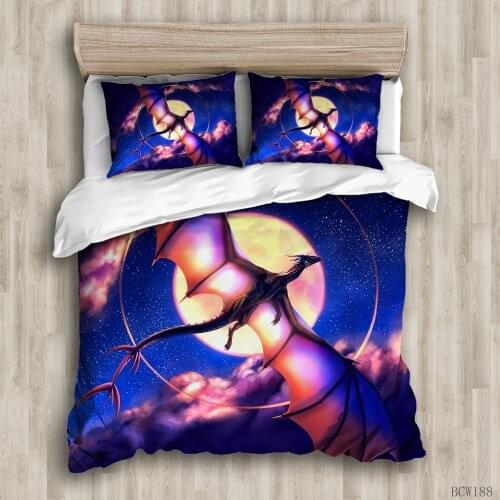 BeddingOutlet Dragon Bedding Set Head of Angry Bedspreads 3D Print Home Textiles Demon Game Teen Boys Bed Set Queen Dropship