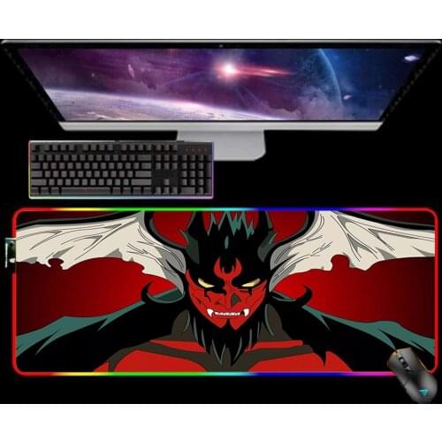 Devilman Crybaby Anime Mouse Pad RGB Large Mause Pad Keyboard Mat Gaming Mousepad Gamer Desk Mat LED Mausepad Tapis De Souris