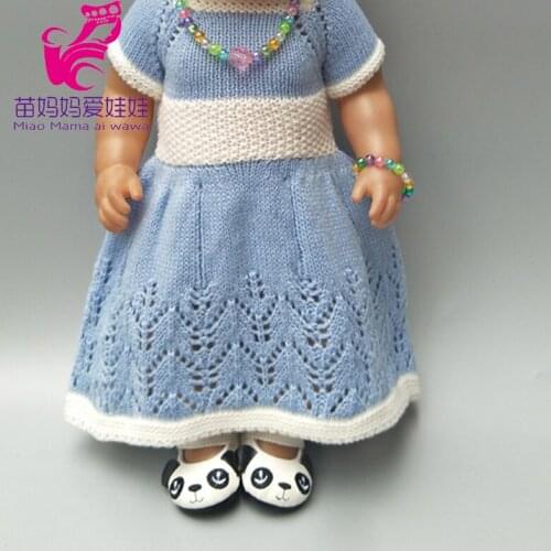 Bebe doll clothes for 43 cm baby Doll sweater hat scarf set For 18" Doll dress hat necklace Accessories