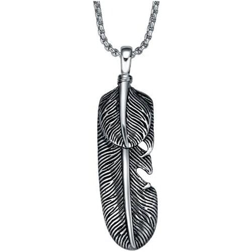 Elegant Romantic Jewelry Pendant Stainless Steel Pendant Shape Of Feather Design Pendant Size Length 2.9cm Width 1.6cm