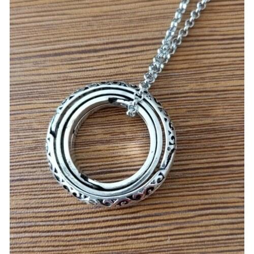 Wish Hot Selling New Cool Fashion Astronomical Ball Ring Vintage German Spherical Flip Deformation Earth Instrument Necklace