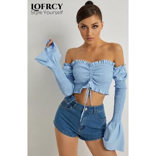 Женские топы с открытыми плечами Lofrcy China At AliExpress