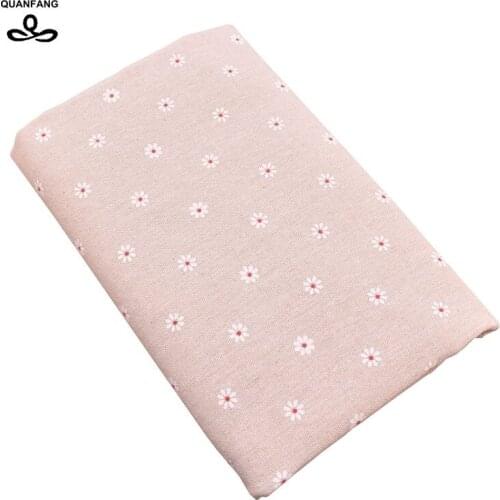 QUANFANG Christmas Snow Cotton Linen Fabric For Patchwork Sewing Materials Needlework Tissue For Cushion Sofa Cloth Doll Bag