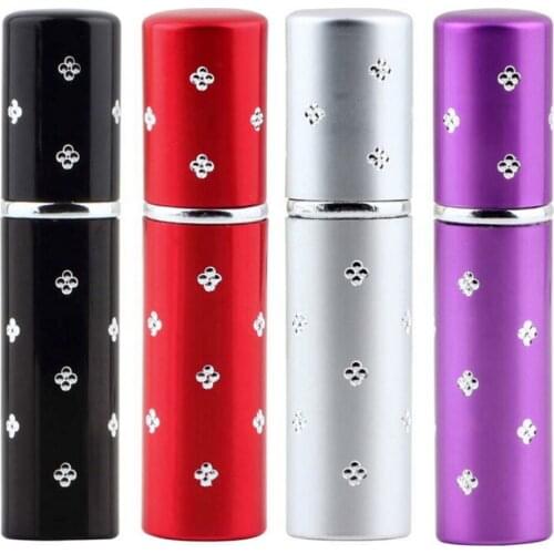 5ml Plum Blossom Print Metal Perfume Atomizer Bottle Travel Scent Pump Spray Case