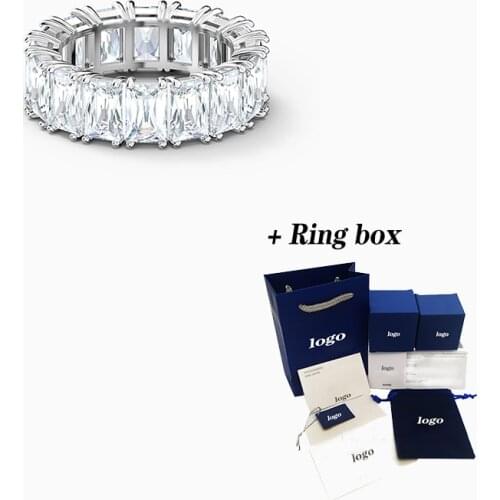 Fashion Jewelry SWA New VITTORE WIDE Ring Exquisite Rectangular Decoration Ladies Engagement Ring Romantic Jewelry Gift