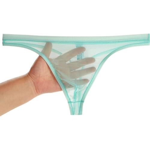 Underwear Mens T-Back G-String Briefs Sexy Mesh Thong See Through Lingerie Male Tanga Underpants Thin T-back Panties A50