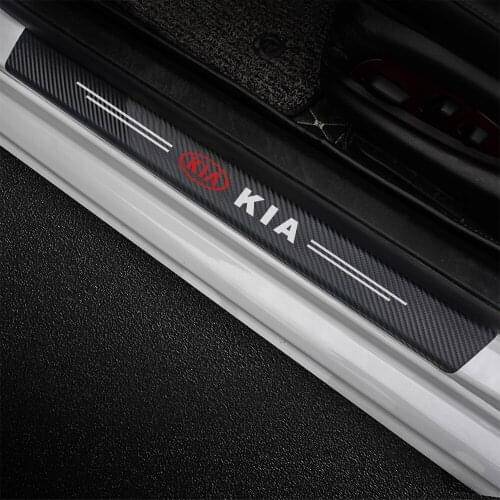 4PCS Car Door Sill Guard Carbon Fiber Stickers For MAZDA HONDA NISSAN Citroen For TOYOTA Mitsubishi Suzuki FORD For BMW Benz